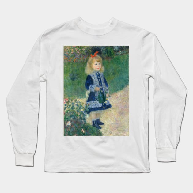 Auguste Renoir A Girl with a Watering Can 1876 Painting Long Sleeve T-Shirt by podartist